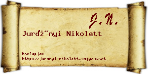 Jurányi Nikolett névjegykártya